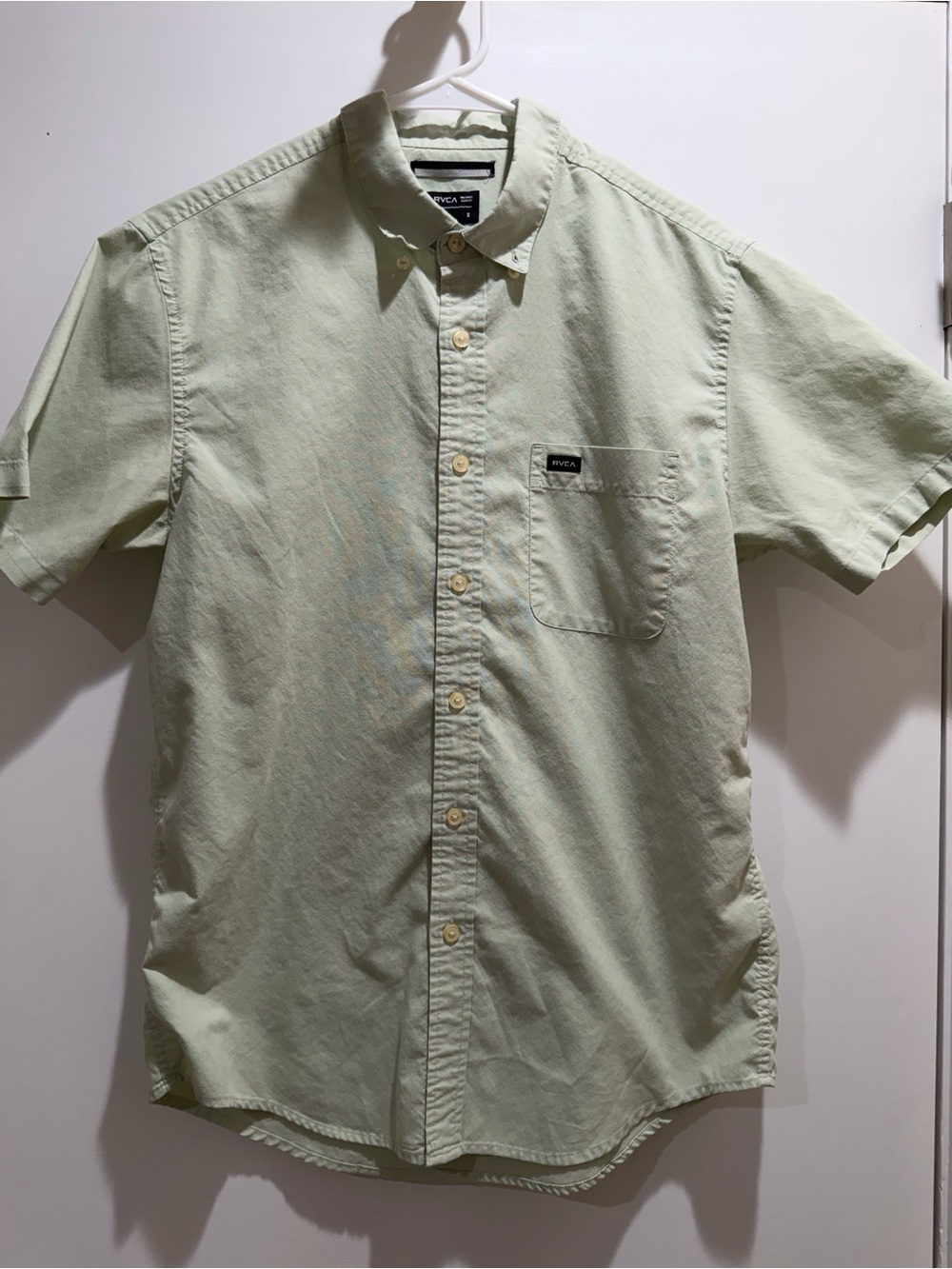 RVCA Pale Sage Short-Sleeve Button-Down Shirt